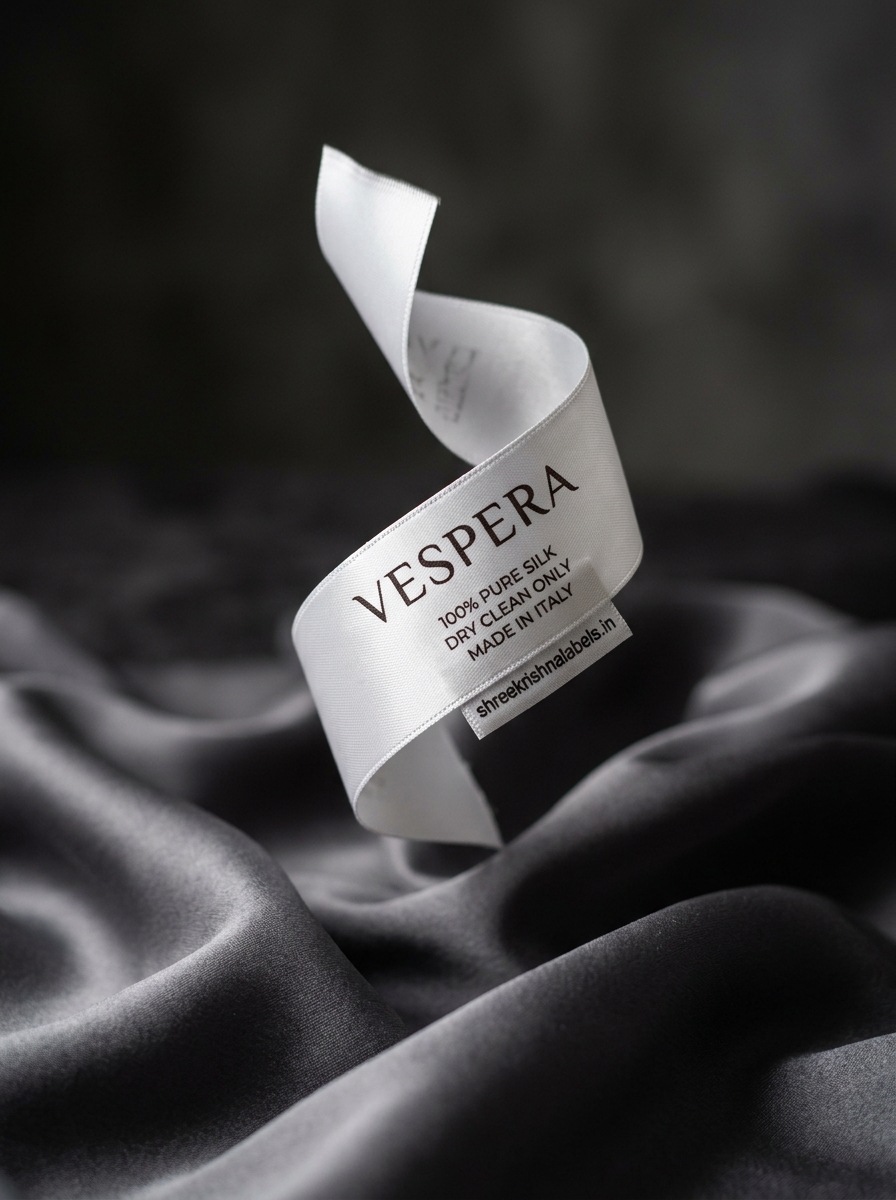 Care label on silk fabric — Shree Krishna Labels, Vasai Mumbai