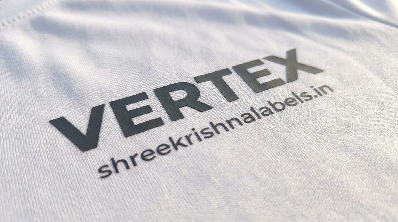 Heat transfer logo applied on a t-shirt — Shree Krishna Labels, Vasai Mumbai